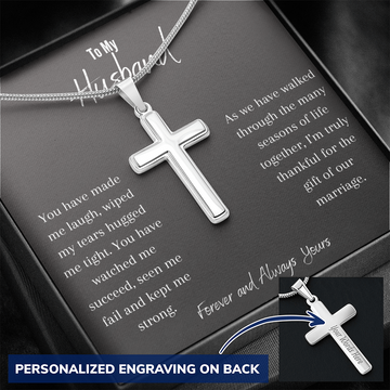litzzy Gift for Husband - Cross Necklace for Husband - Anniversary Gift for Husband - Husband Birthday Gift - Christmas Gift - Gift for Him Jewelry   