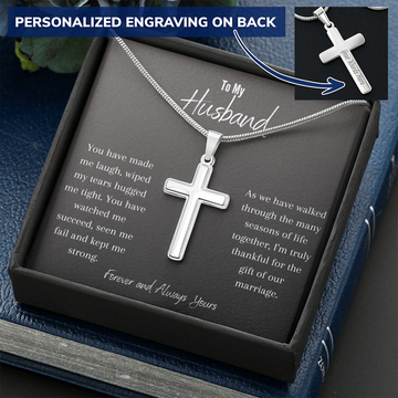 litzzy Gift for Husband - Cross Necklace for Husband - Anniversary Gift for Husband - Husband Birthday Gift - Christmas Gift - Gift for Him Jewelry Two Toned Box  