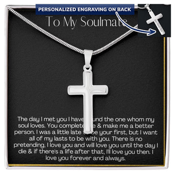 litzzy Soulmate Gifts for Men - Romantic Gifts For Him - Unique Gift For Him - Meaningful Gift For Him - Thoughtful Gift For Him - Cuban Chain Necklace Jewelry Two Toned Box  