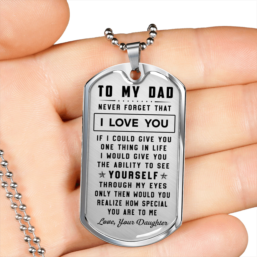 litzzy To my Dad Never Foget That I Love You Jewelry   