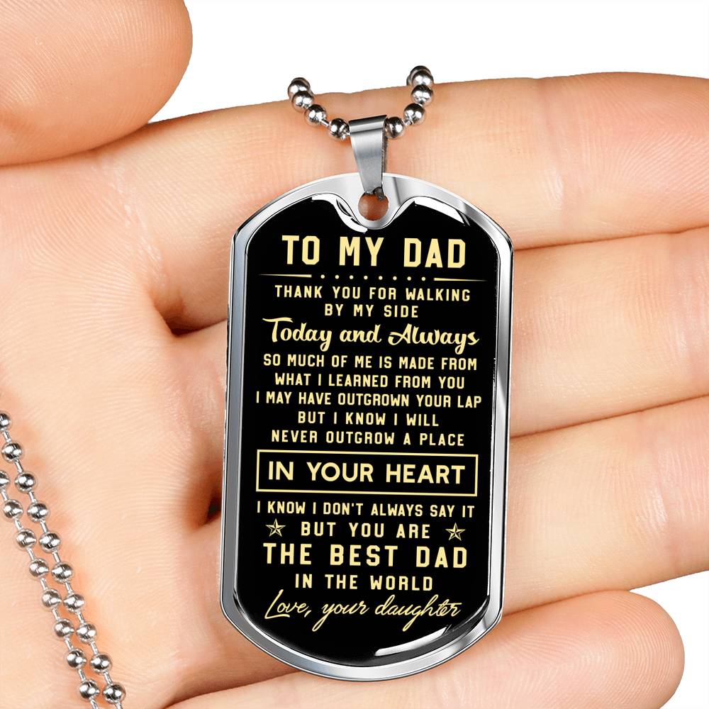 litzzy To my Dad Thank you for walking by my side 2 Dog tag Jewelry   
