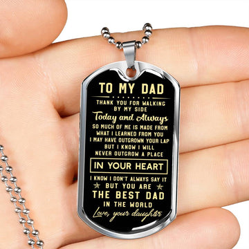 litzzy To my Dad Thank you for walking by my side 2 Dog tag Jewelry   