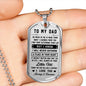 litzzy To my dad I will always be your little girl Daughter to Dad Gifts Jewelry Military Chain (Silver) No 