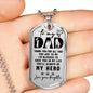 litzzy To my Dad Father's Day Gift from Daughter Jewelry Military Chain (Silver) No 