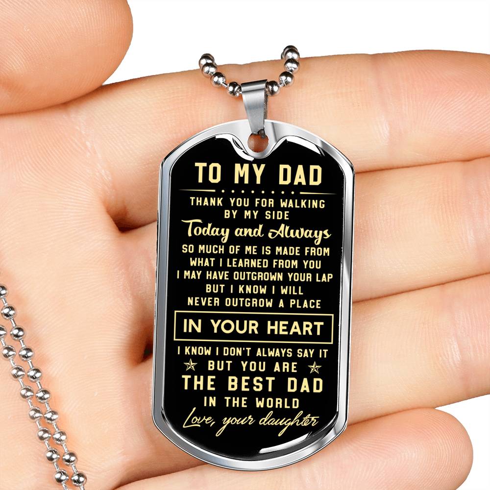 litzzy To my Dad Thank you for walking by my side Dog tag Jewelry   