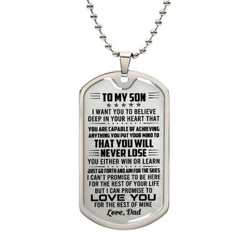 litzzy To My Son from DAD I Want You To Believe Love DAD Jewelry Military Chain (Silver) No 