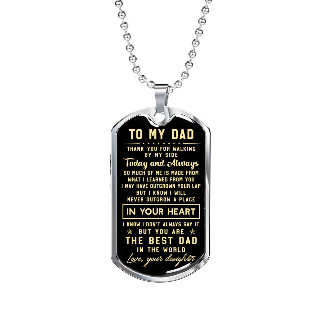 litzzy To my Dad Thank you for walking by my side 2 Dog tag Jewelry   
