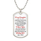 litzzy You Will Always Be My Baby Girl, Litzzy To My Daughter Dog Tag Jewelry Military Chain (Silver) No 