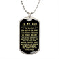 litzzy Customized To My Son Military Necklace- I Will Always Love You - Gift for Son From Dad Military Ball Chain Jewelry Military Chain (Silver) No 