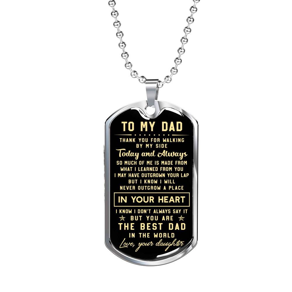 litzzy To my Dad Thank you for walking by my side Dog tag Jewelry   