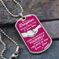 litzzy To My Daughter - Never Forget That I Love You - Dog Tag - Military Ball Chain jewelry Military Chain (Silver) No 