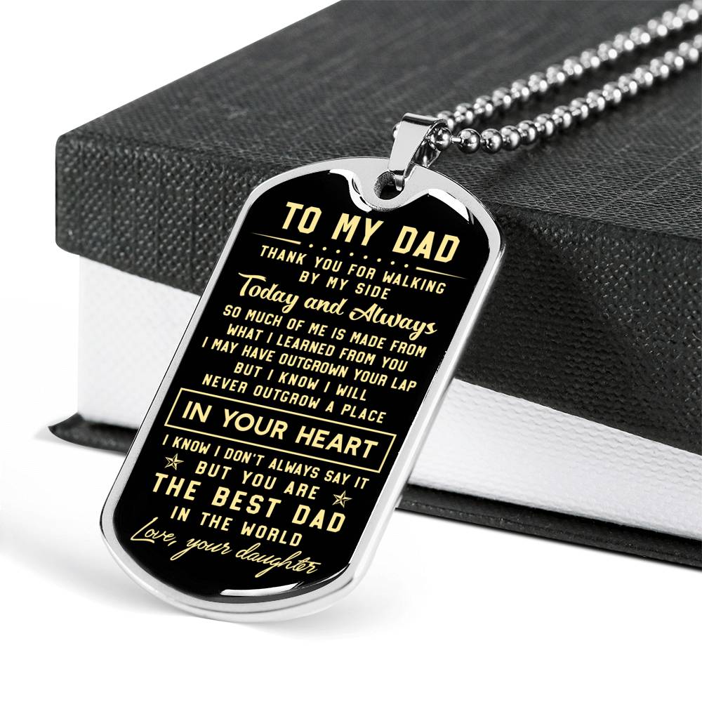 litzzy To my Dad Thank you for walking by my side Dog tag Jewelry   