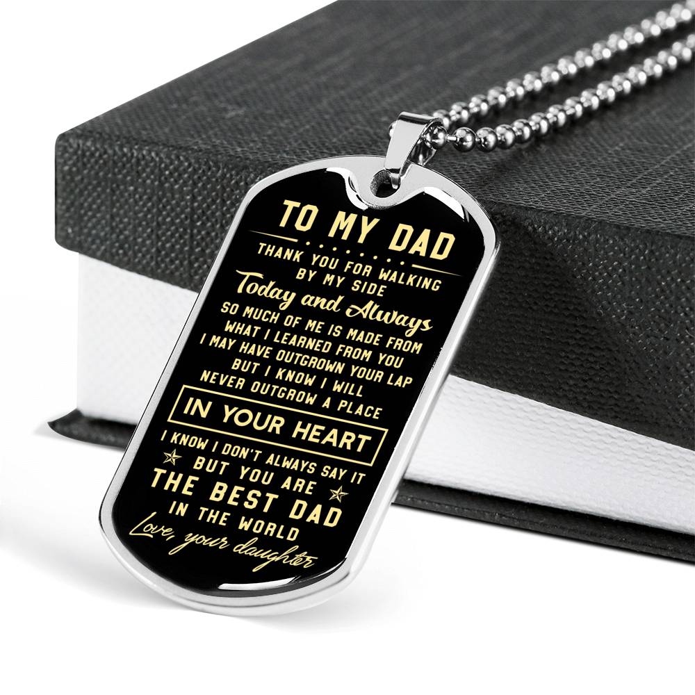 litzzy To my Dad Thank you for walking by my side 2 Dog tag Jewelry   