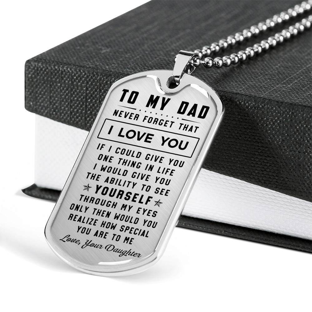 litzzy To my Dad Never Foget That I Love You Jewelry   