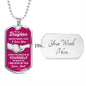 litzzy To My Daughter - Never Forget That I Love You - Dog Tag - Military Ball Chain jewelry Military Chain (Silver) Yes 