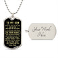 litzzy Customized To My Son Military Necklace- I Will Always Love You - Gift for Son From Dad Military Ball Chain Jewelry Military Chain (Silver) Yes 
