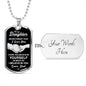litzzy To My Daughter - Never Forget That I Love You - Dog Tag - Military Ball Chain jewelry Military Chain (Silver) Yes 