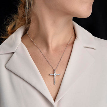 litzzy To my Boyfriend's Mom - Thank you - CZ Cross Necklace Jewelry   
