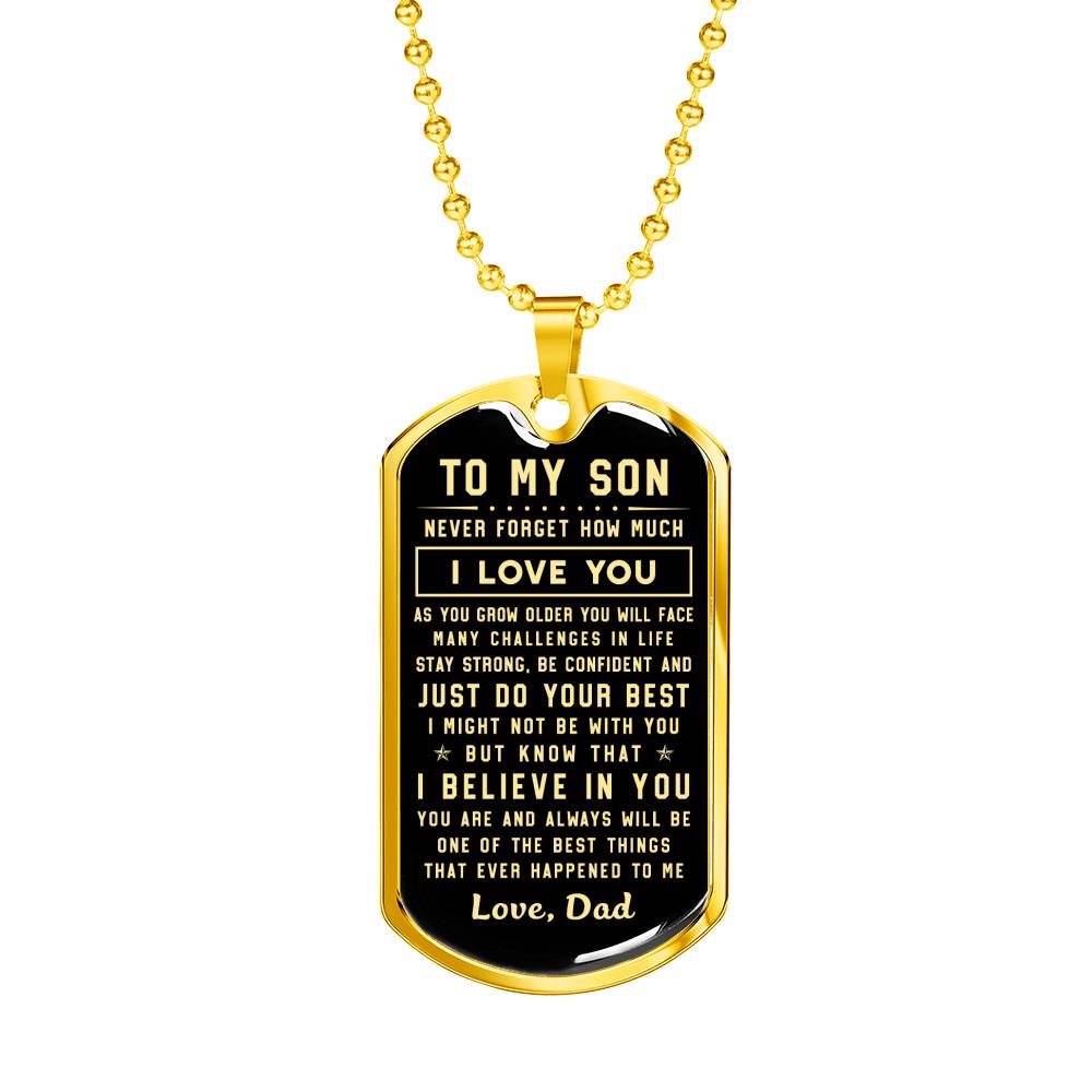 litzzy To my Son - Never forget how much I Love You Love Dad Dog tag To My Son Gift Jewelry   