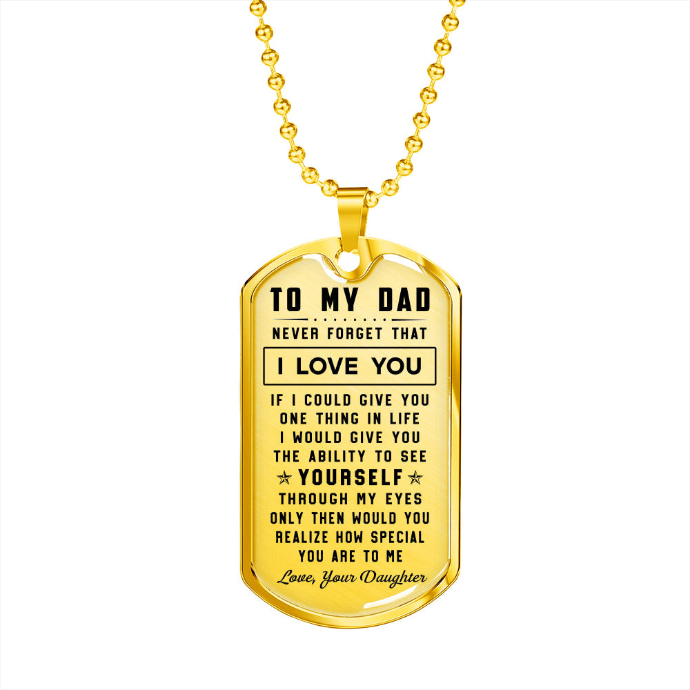 litzzy To my Dad Never Foget That I Love You Jewelry   