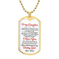 litzzy You Will Always Be My Baby Girl, Litzzy To My Daughter Dog Tag Jewelry Military Chain (Gold) No 