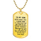 litzzy To my Son - Never Forget That I Love You Love Dad Dog tag Jewelry Military Chain (Gold) No 