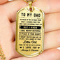 litzzy To my dad I will always be your little girl Daughter to Dad Gifts Jewelry Military Chain (Gold) No 