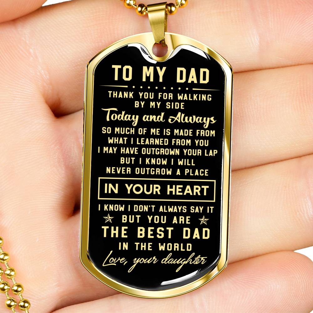litzzy To my Dad Thank you for walking by my side 2 Dog tag Jewelry   