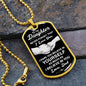 litzzy To My Daughter - Never Forget That I Love You - Dog Tag - Military Ball Chain jewelry Military Chain (Gold) No 