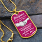 litzzy To My Daughter - Never Forget That I Love You - Dog Tag - Military Ball Chain jewelry Military Chain (Gold) No 