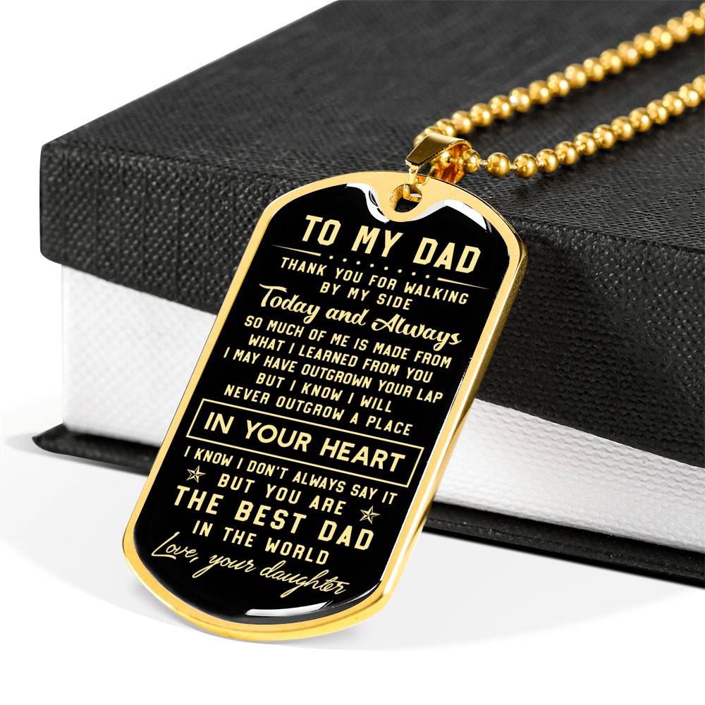 litzzy To my Dad Thank you for walking by my side Dog tag Jewelry   