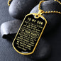 litzzy Customized To My Son Military Necklace- I Will Always Love You - Gift for Son From Dad Military Ball Chain Jewelry   