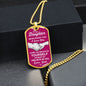 litzzy To My Daughter - Never Forget That I Love You - Dog Tag - Military Ball Chain jewelry   