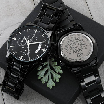 litzzy To My Dad - I Will Always Be Your Little Girl - Black Chronograph Watch Jewelry   