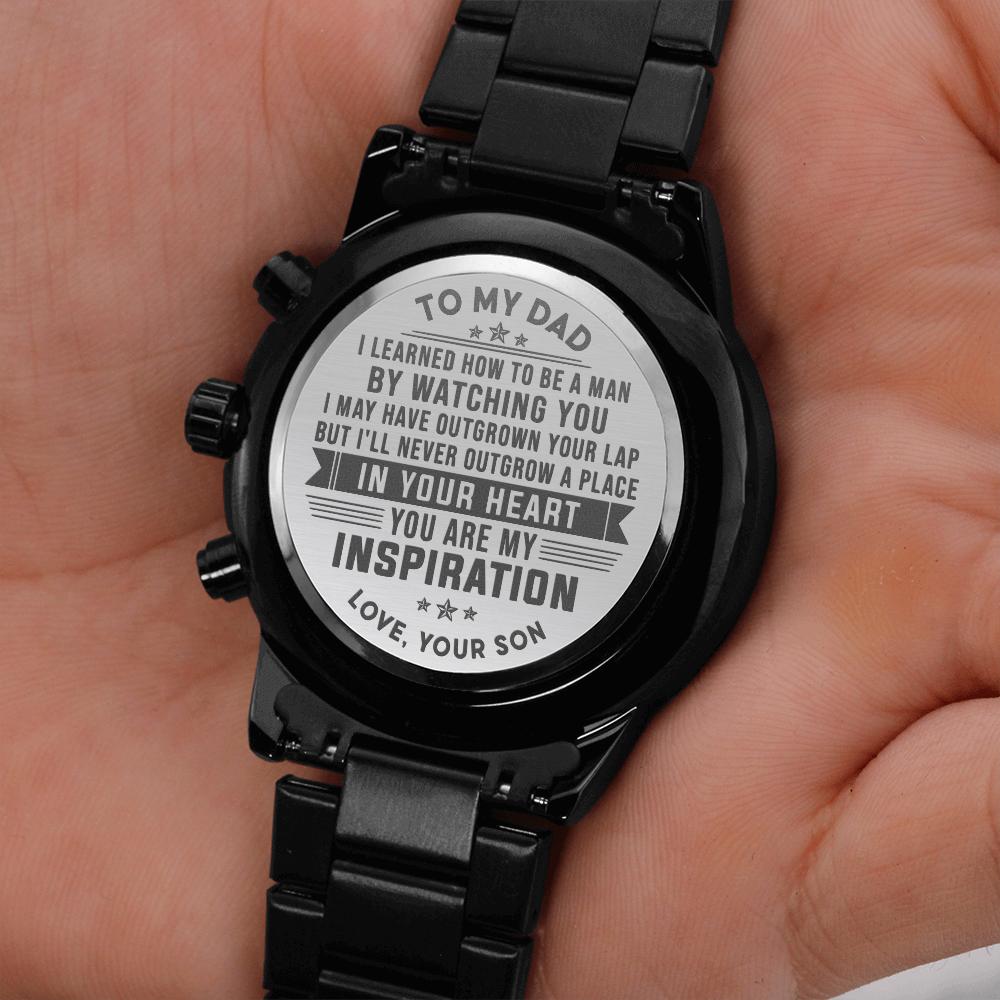 litzzy To my Dad - You are my inspiration - Black Chronograph Watch Jewelry   