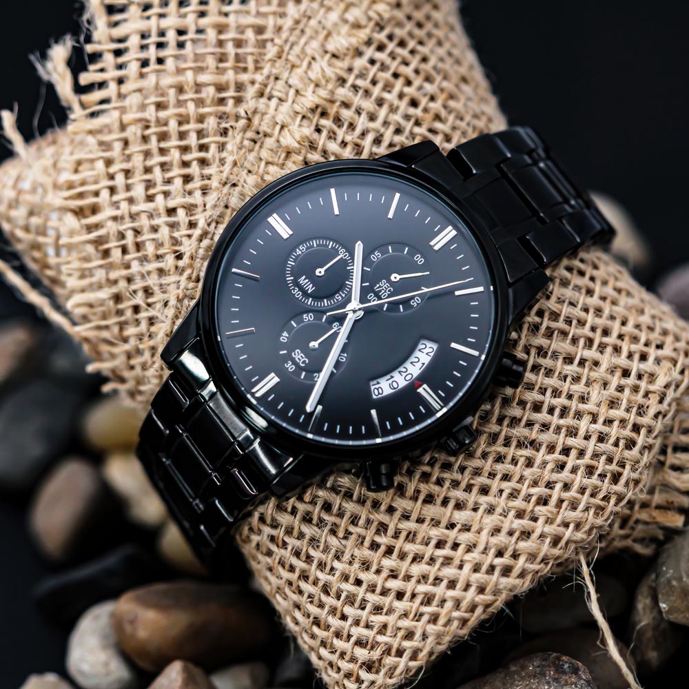 litzzy To my Dad - You are my inspiration - Black Chronograph Watch Jewelry   