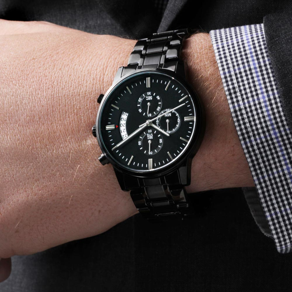 litzzy To my Dad - You are my inspiration - Black Chronograph Watch Jewelry   