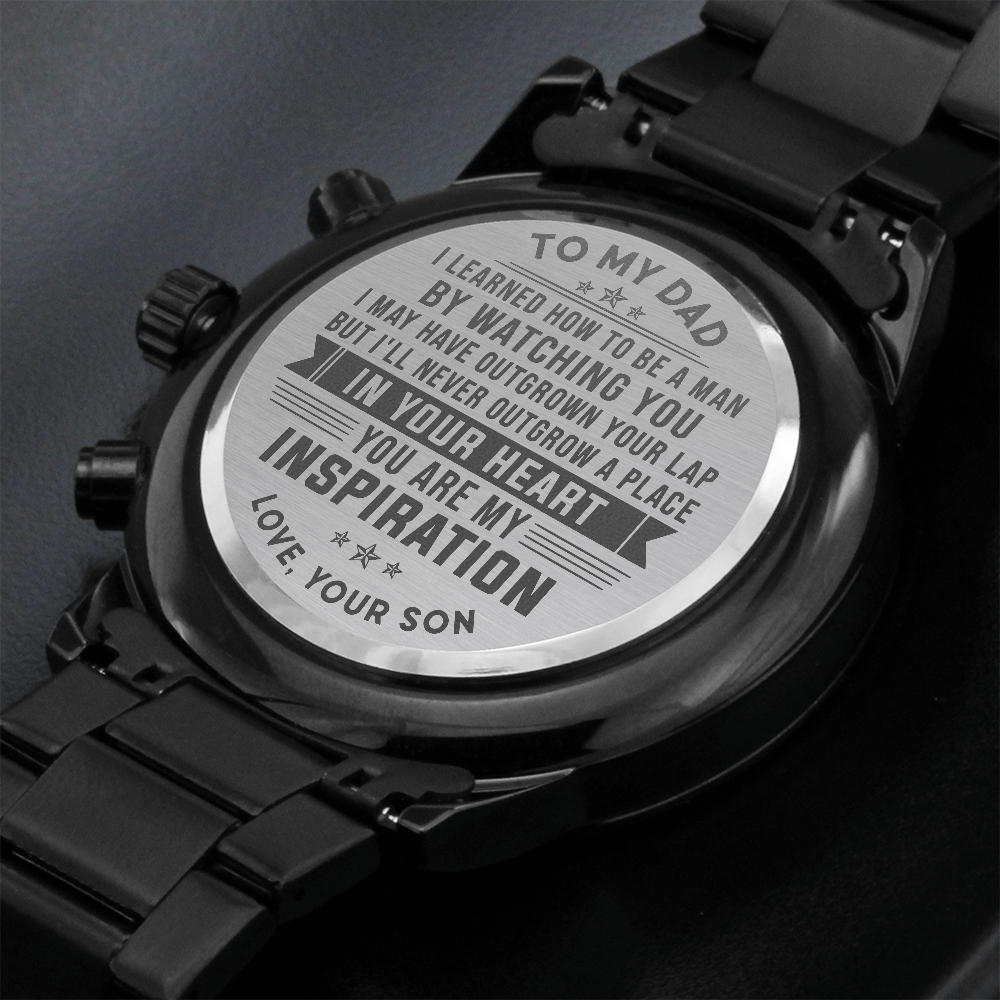 litzzy To my Dad - You are my inspiration - Black Chronograph Watch Jewelry   