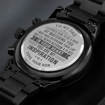 litzzy To my Dad - You are my inspiration - Black Chronograph Watch Jewelry   
