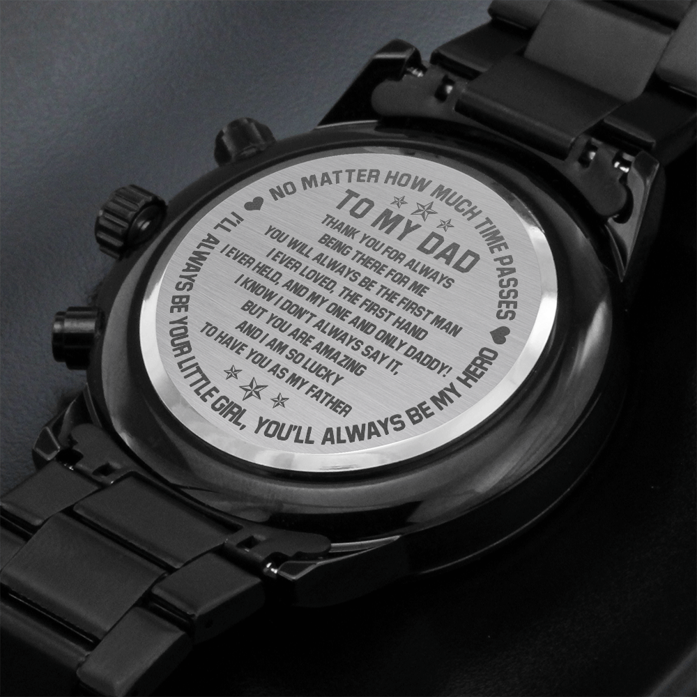 litzzy To my Dad from Daughter - Thank you for always being there for me - Engraved Watch Jewelry   