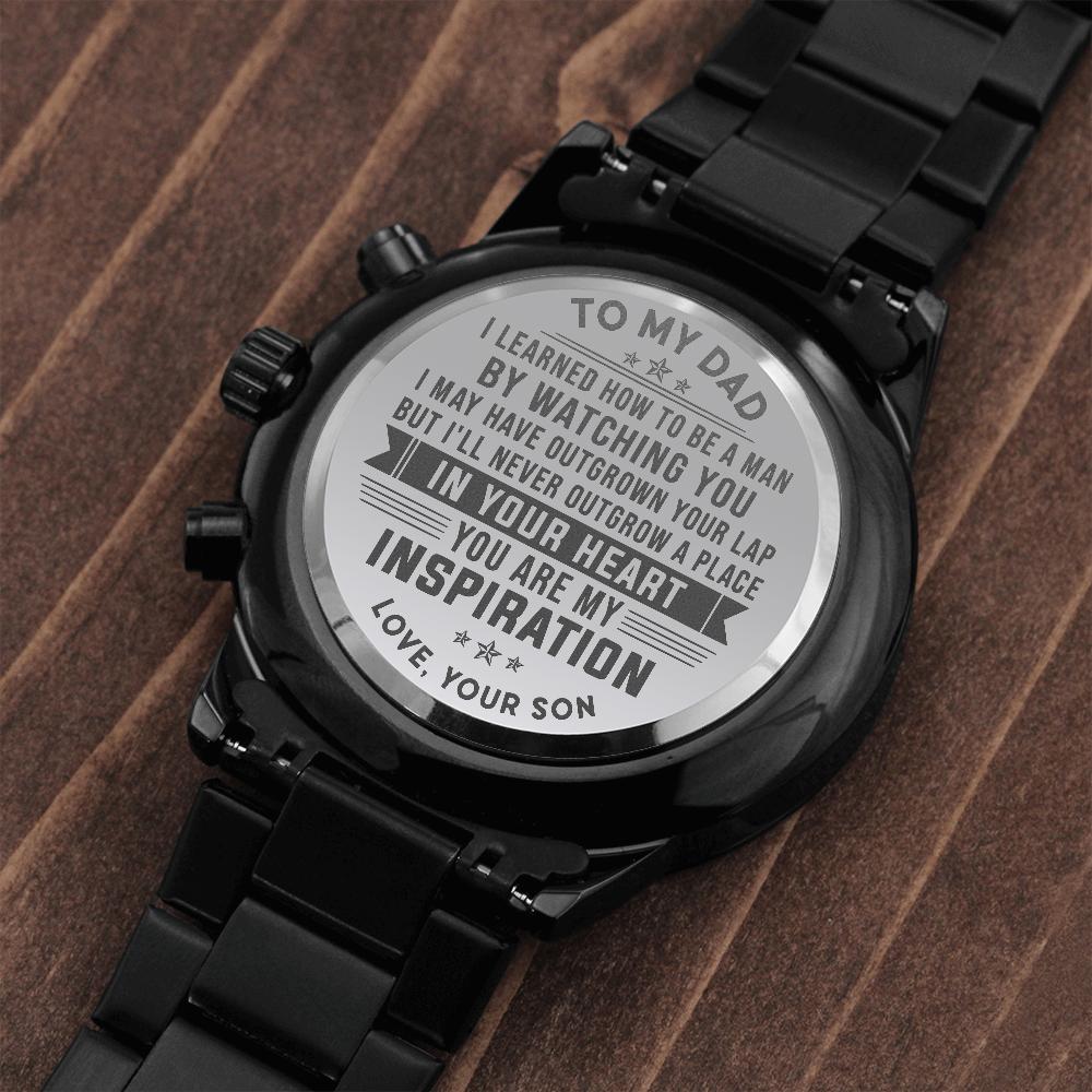 litzzy To my Dad - You are my inspiration - Black Chronograph Watch Jewelry Standard Box  