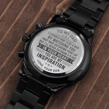 litzzy To my Dad - You are my inspiration - Black Chronograph Watch Jewelry Standard Box  