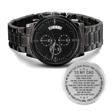 litzzy To my Dad from Daughter - Thank you for always being there for me - Engraved Watch Jewelry Standard Box  