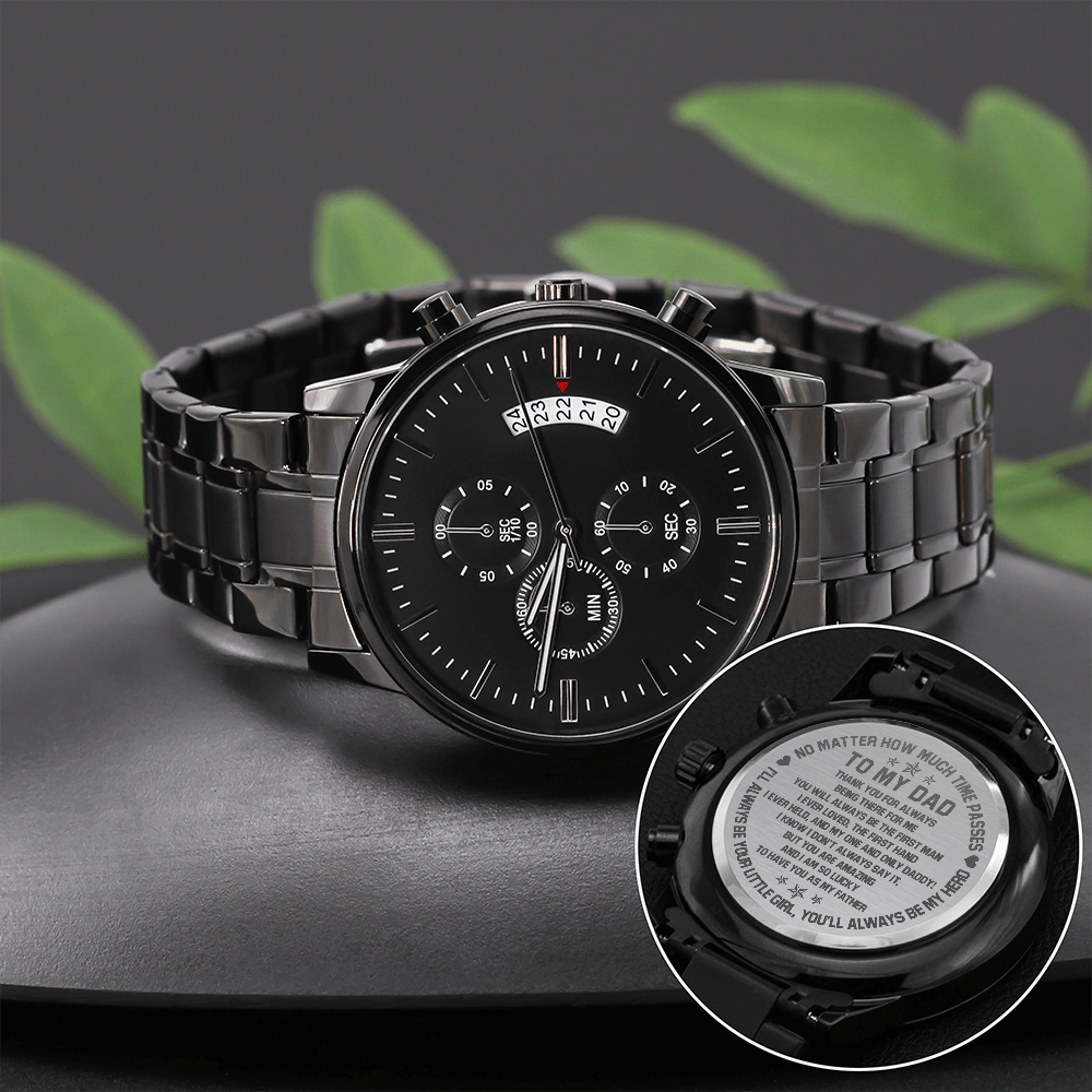 litzzy To my Dad from Daughter - Thank you for always being there for me - Engraved Watch Jewelry   
