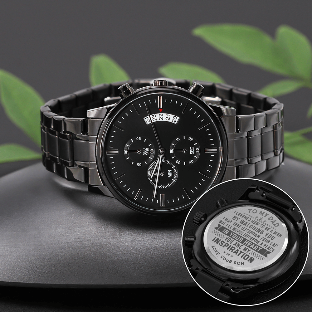 litzzy To my Dad - You are my inspiration - Black Chronograph Watch Jewelry   