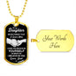 litzzy To My Daughter - Never Forget That I Love You - Dog Tag - Military Ball Chain jewelry Military Chain (Gold) Yes 