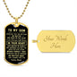 litzzy Customized To My Son Military Necklace- I Will Always Love You - Gift for Son From Dad Military Ball Chain Jewelry Military Chain (Gold) Yes 
