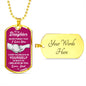 litzzy To My Daughter - Never Forget That I Love You - Dog Tag - Military Ball Chain jewelry Military Chain (Gold) Yes 