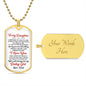 litzzy You Will Always Be My Baby Girl, Litzzy To My Daughter Dog Tag Jewelry Military Chain (Gold) Yes 