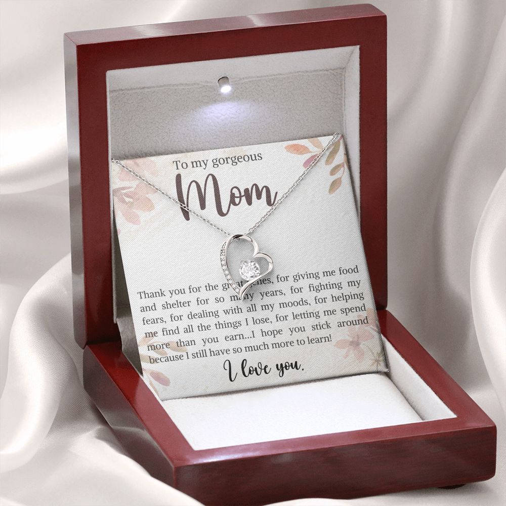 litzzy Mom - Thank You - Forever Love Necklace - Litzzy Mother's Day Gifts Necklace Jewelry   